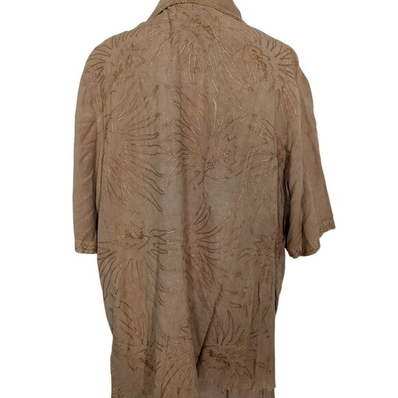 Bila Embroidered Maxi Dress Womens Size 1X Beige 2 Piece Jacket Pullover Dress - Picture 7 of 16